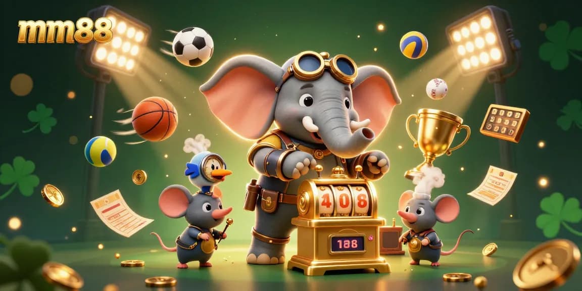 Experience the excitement of mm88 with a steampunk elephant at a dynamic slot machine.