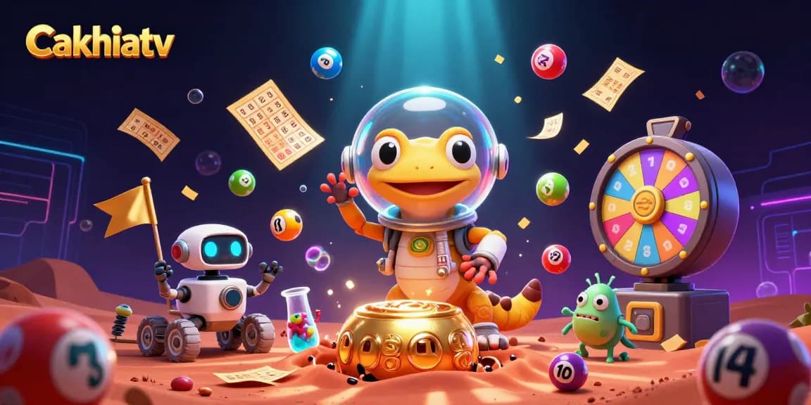 Cakhiatv showcases a vibrant Martian casino scene with dynamic gaming elements for an exciting visual.