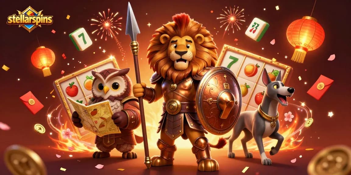 Experience exciting gameplay at stellarspins with a dynamic 3D casino scene full of vibrant characters and symbols.