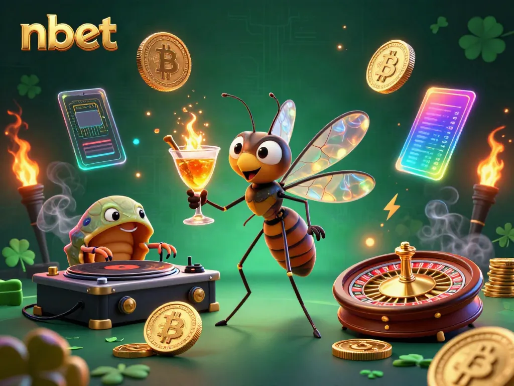 Experience thrilling gameplay with nbet's dynamic casino mascot and vibrant gaming elements.