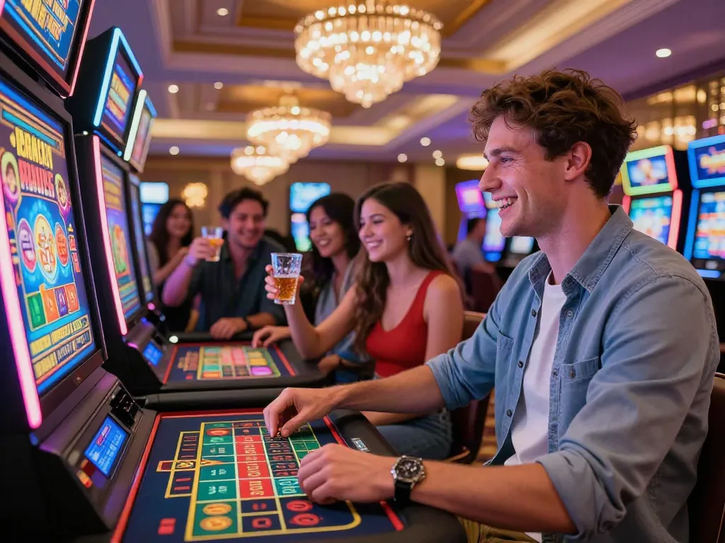 Exciting atmosphere at casinos not on GamStop with players enjoying a vibrant gaming experience.