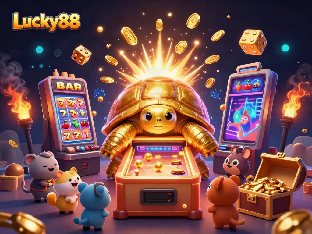 Lucky88 offers vibrant casino excitement with cartoon characters and dynamic game elements.