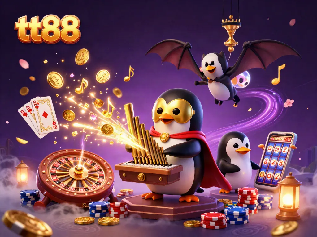 Win big with tt88 in a vibrant 3D casino scene full of treasures and excitement.