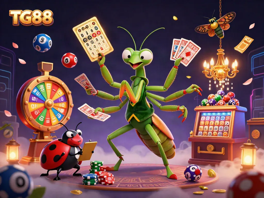 Experience winning moments at TG88 with vibrant casino characters and dynamic action elements.