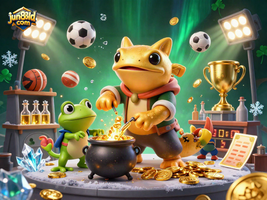 Engage with jun88ld com sports betting excitement in a vibrant 3D casino scene.