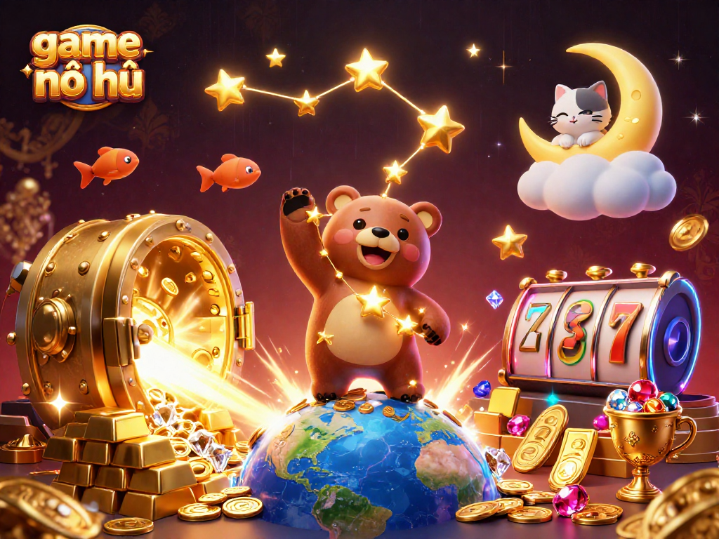 Experience the thrill of game nổ hũ with vibrant characters and dynamic casino elements.