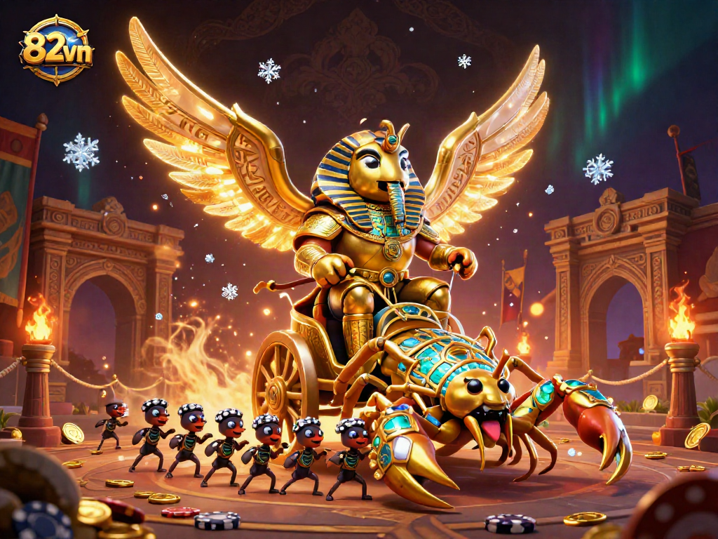 Engage in winning strategies with the animated depiction of 82vn's casino dynamics.