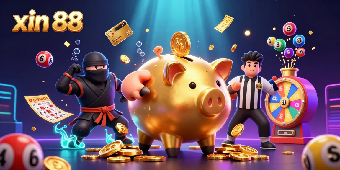 xIn 88 promotes exciting gameplay as a golden piggy bank sumo wrestler engages in an exhilarating ground-stomp.