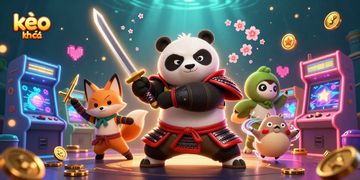 Experience thrilling kèo nhà cái action with dynamic characters and colorful casino elements in this vibrant 3D illustration.