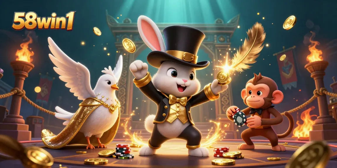 Experience thrilling gaming excitement with 58win1 through a magical casino scene