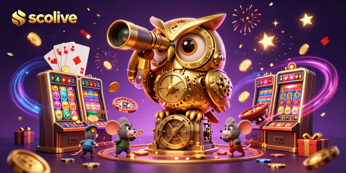 Socolive hosts vibrant 3D sportsbook action with a cartoon owl overseeing dynamic casino elements and games.