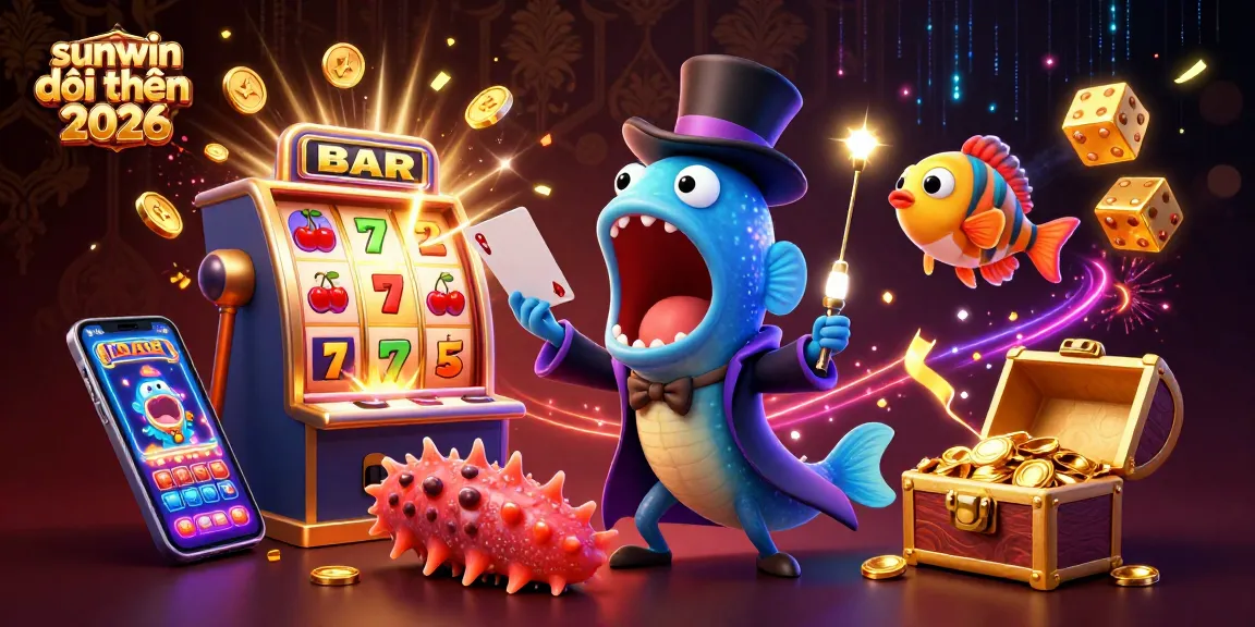 Catch the excitement at sunwin đổi thưởng 2026 with whimsical sea creatures celebrating casino wins amidst vibrant graphics.