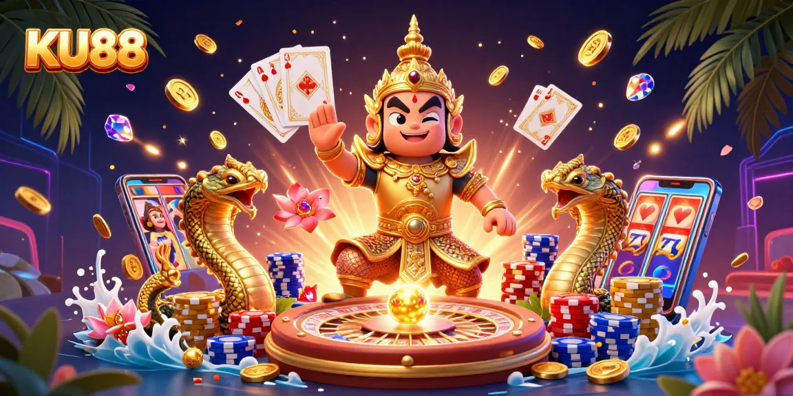 Experience thrilling gameplay with KU88 at a vibrant casino scene filled with dynamic elements