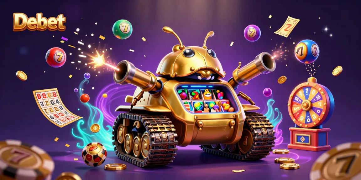 Players enjoy exciting gaming moments with Debet at a vibrant miniature casino within a golden beetle tank.