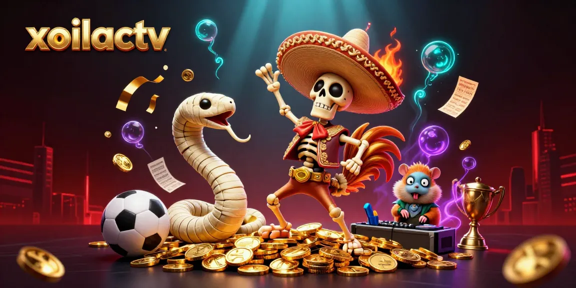 Exciting sports betting action with xoilactv's fun characters and vibrant casino elements.