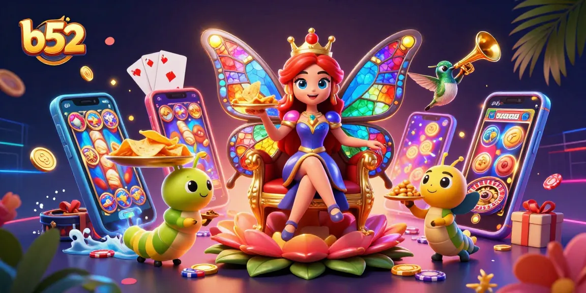 Engage with b52's colorful slot games featuring vibrant characters and exciting casino elements.