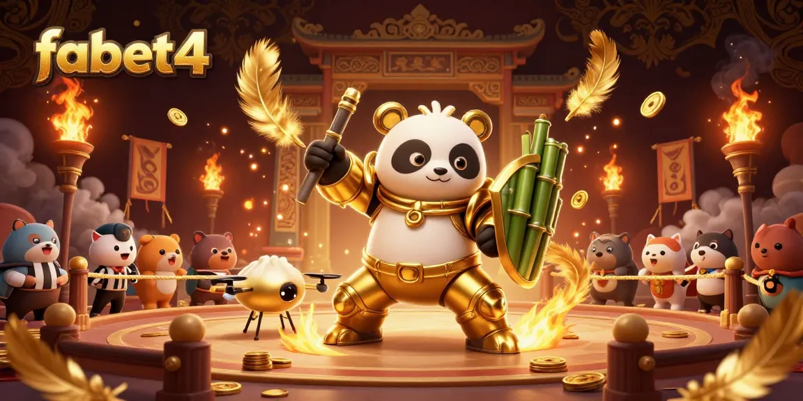 Engage with exciting gameplay at fabet4, featuring dynamic panda robot battles in a vibrant casino arena.